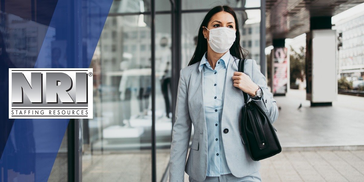 Medical Administration Worker Wearing a Mask