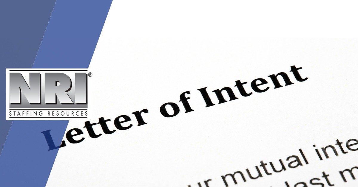 close up of a letter of intent